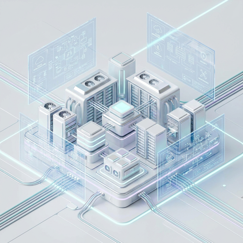 Illustration of edge compute, caching, TLS and API services connected to a central server node